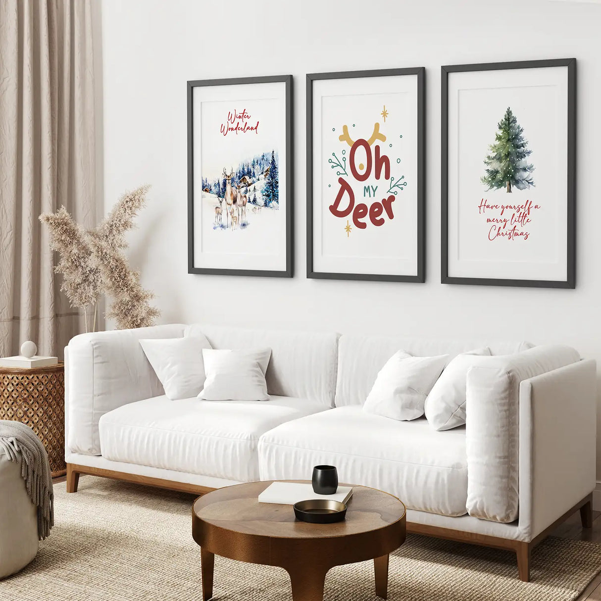 Winter Wonderland Christmas Wall Art Prints Set