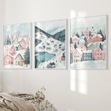 Christmas Village Cute Winter Landscape Posters