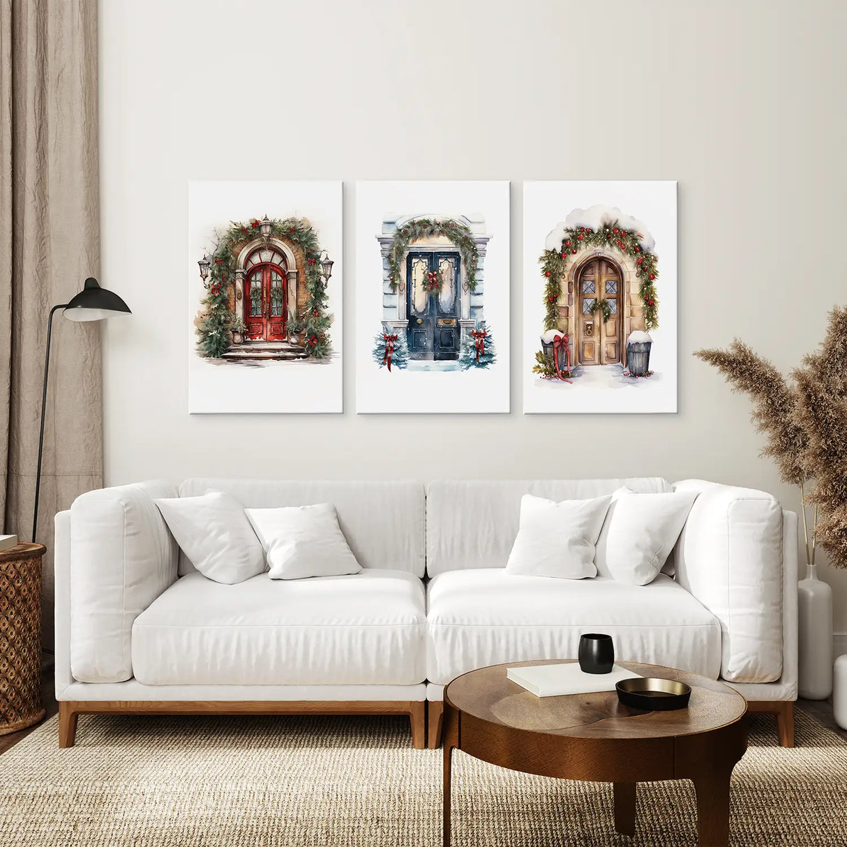 3 Piece Wall Decor Christmas Door Large Print
