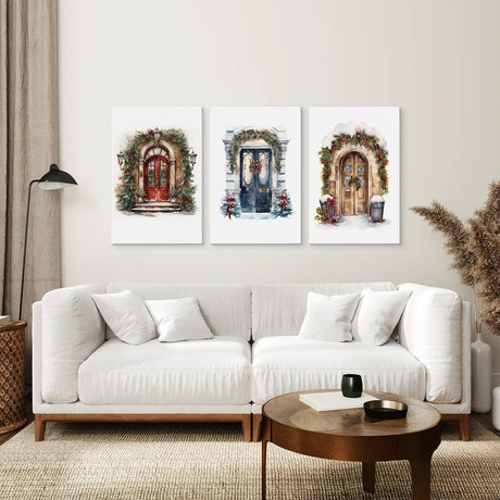 3 Piece Wall Decor Christmas Door Large Print
