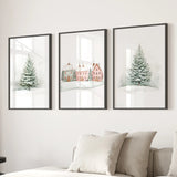 Winter Evergreen Tree Xmas Decor Wall Art Posters