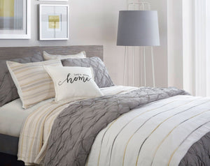 Solange Stripe Kantha Pick Stitch Yarn Dyed Cotton Woven Quilt Coverlet Set
