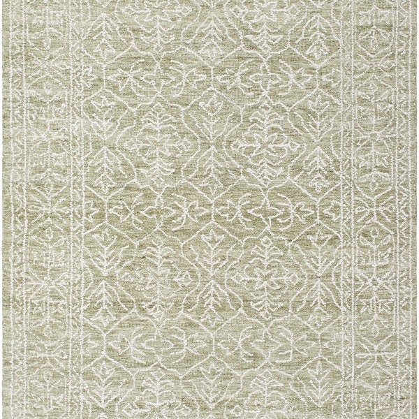 Yadid Green Wool Area Rug
