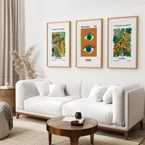 Modern Abstract Flower Marker Set of 3 Piece