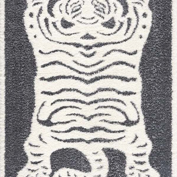 Zane Charcoal Tibetan Tiger Plush Rug