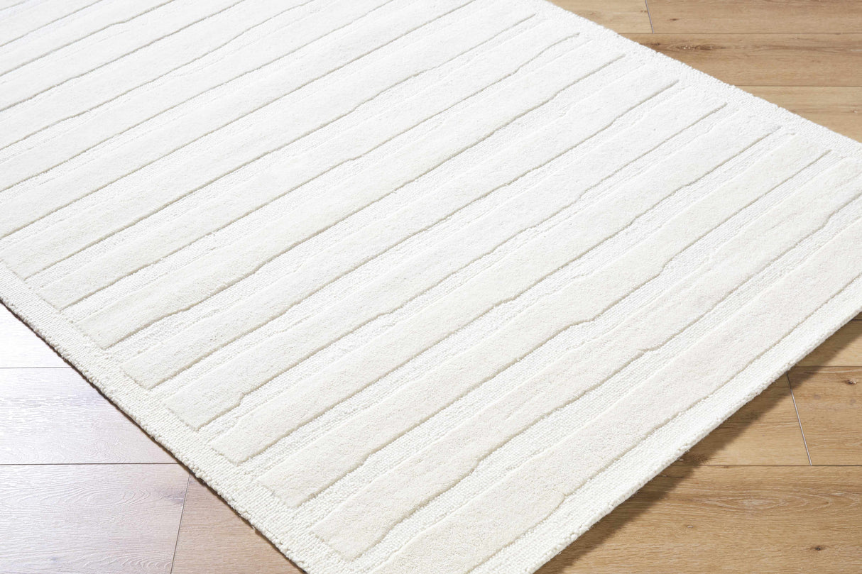 Zerah White Wool Area Rug