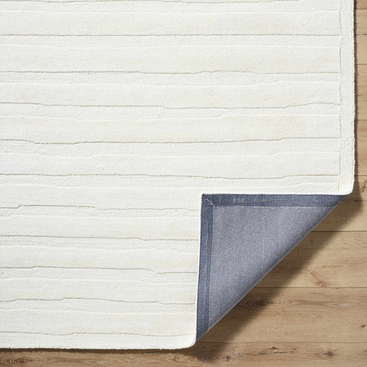Zerah White Wool Area Rug