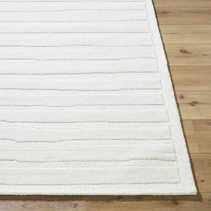 Zerah White Wool Area Rug