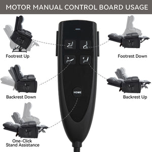 Black Leatheraire Heat Massage Recliner