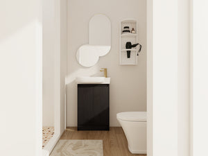 23" Freestanding Bathroom Vanity with Sink and Storage Rack