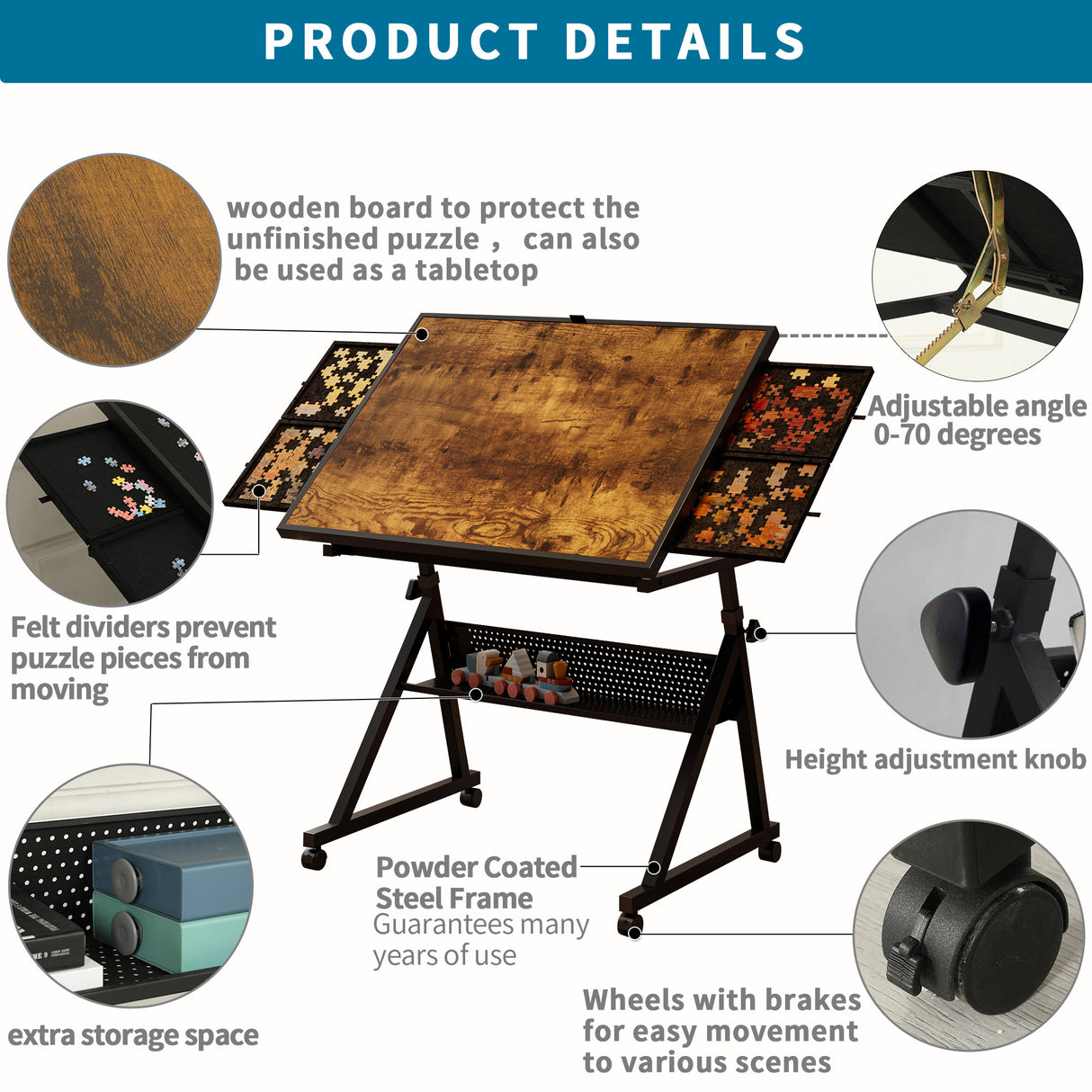 1500 Pieces Jigsaw Puzzle Table Board for Adults