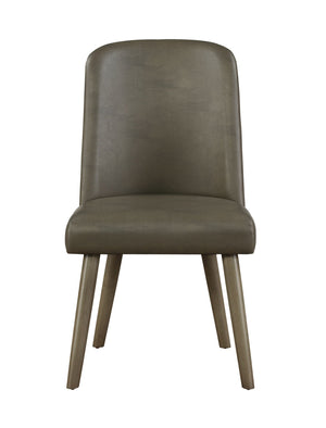 Waylon - Synthetic Leather Side Chair (Set of 2) - Gray / Oak - Best Buy Furniture