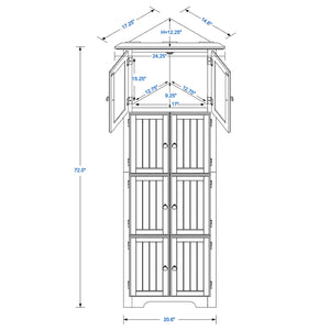 Tall Storage Cabinet With Doors And 4 Shelves For Living Room, Kitchen, Office, Bedroom, Bathroom, Modern