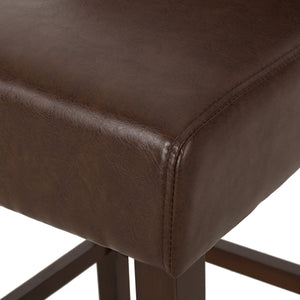30.5 Inch Seat Height Bar Stool with PU Upholstery and Metal Footrest