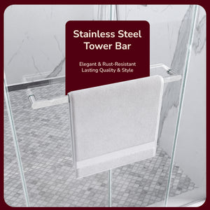 56"-60"W x 80"H Frameless Double Sliding Shower Door