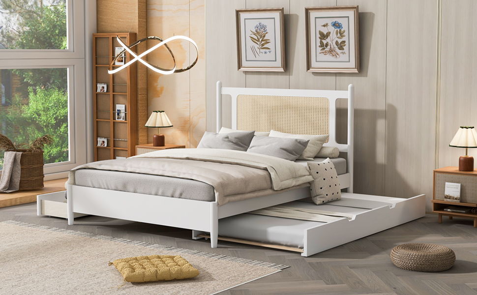 Platform Bed With 2 Big Drawers & Trundle
