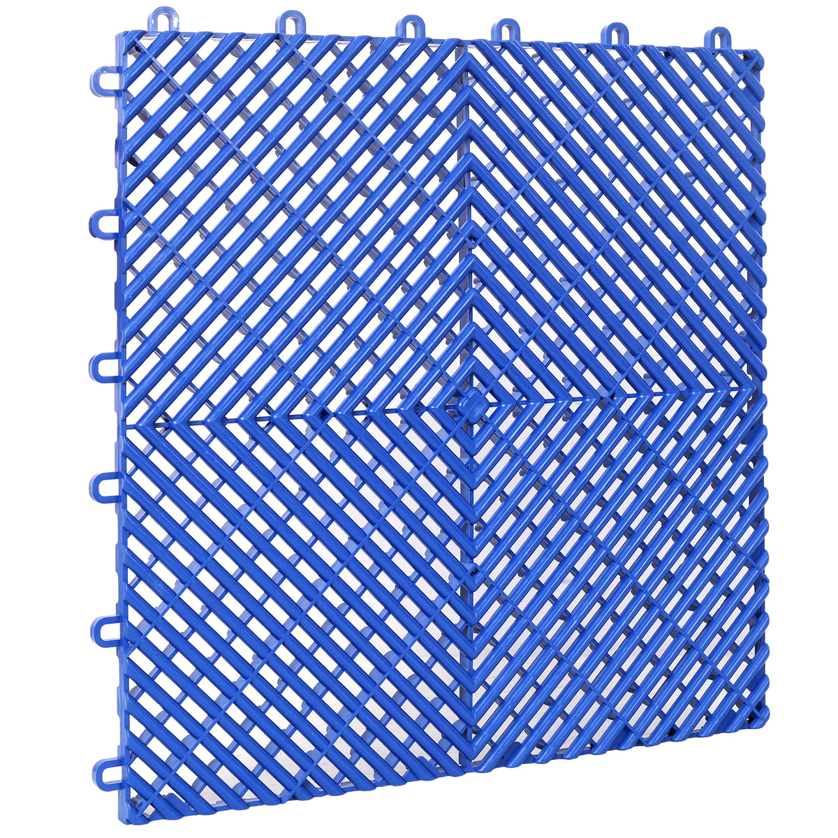Interlocking Plastic Garage Floor Tiles, 15.6-Inch, Set of 25, Blue