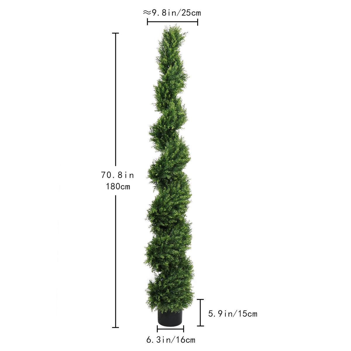 6FT Two-Tone Spiral-Shaped Potted Cedar Tree Set