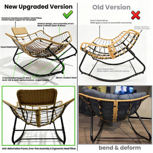 Papasan Rocking Chair - Outdoor & Indoor Oversized Lounge Chair