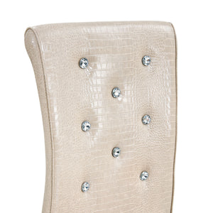 Elegant Design Alligator Skin Upholstered Dining Chairs