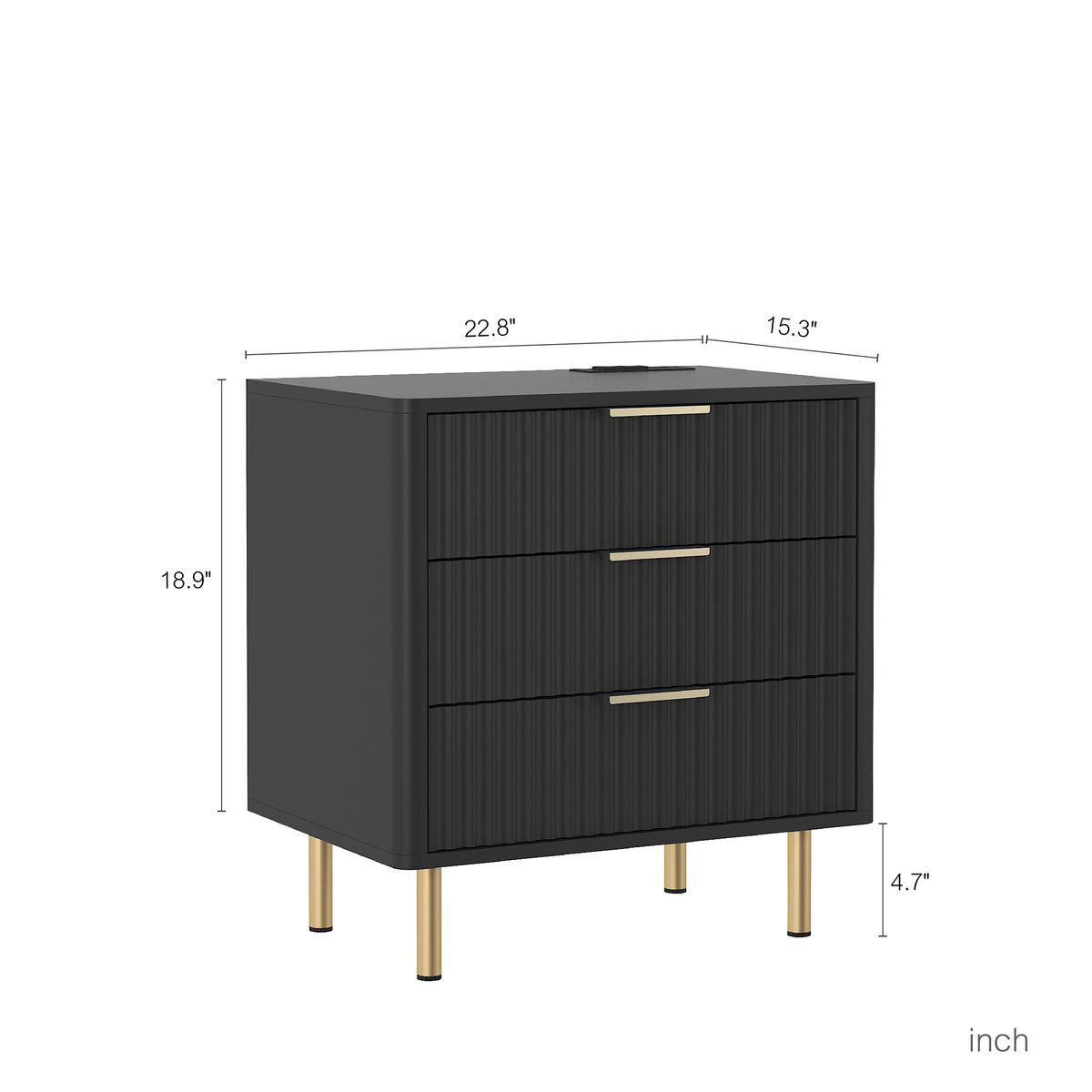Nightstand with Charging Station and Night Light