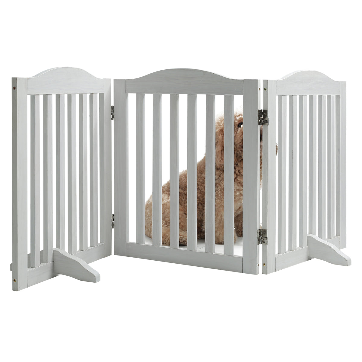 Wooden Freestanding Foldable Pet Gate for Dogs