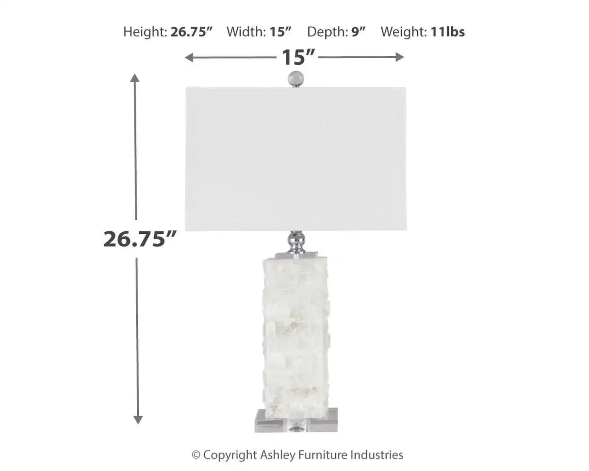 Malise - Alabaster Table Lamp - White - Best Buy Furniture