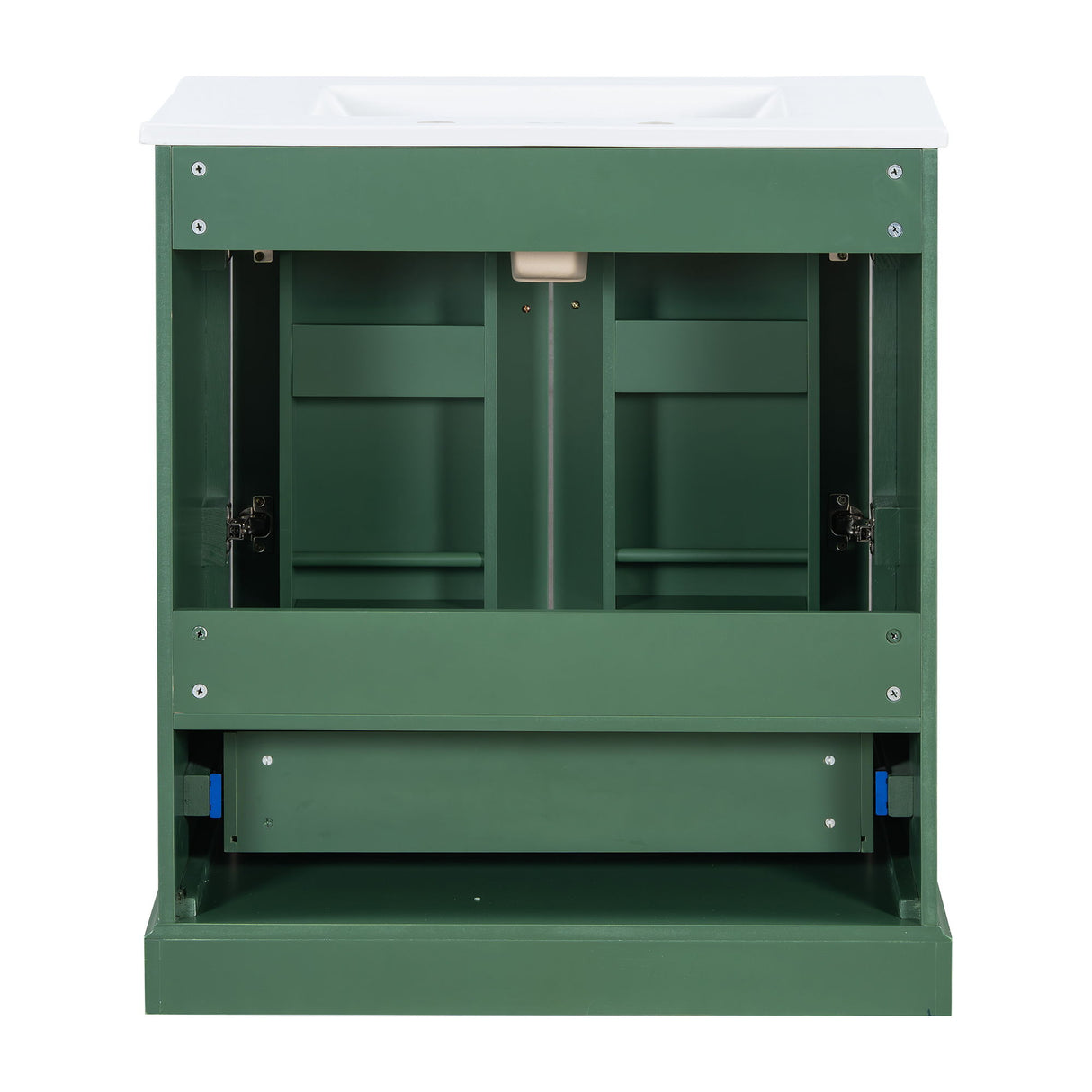 Bathroom Vanity With Sink, 1 Divided Drawer And 2 Soft Close Doors With Double Shelf