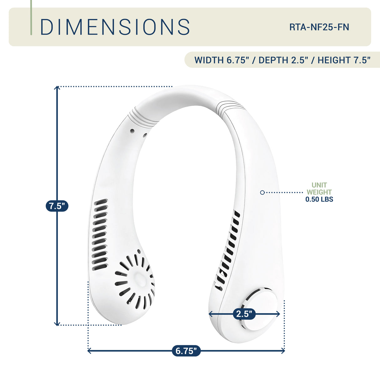 Rechargeable Neck Fan, Portable Bladeless Personal Fan