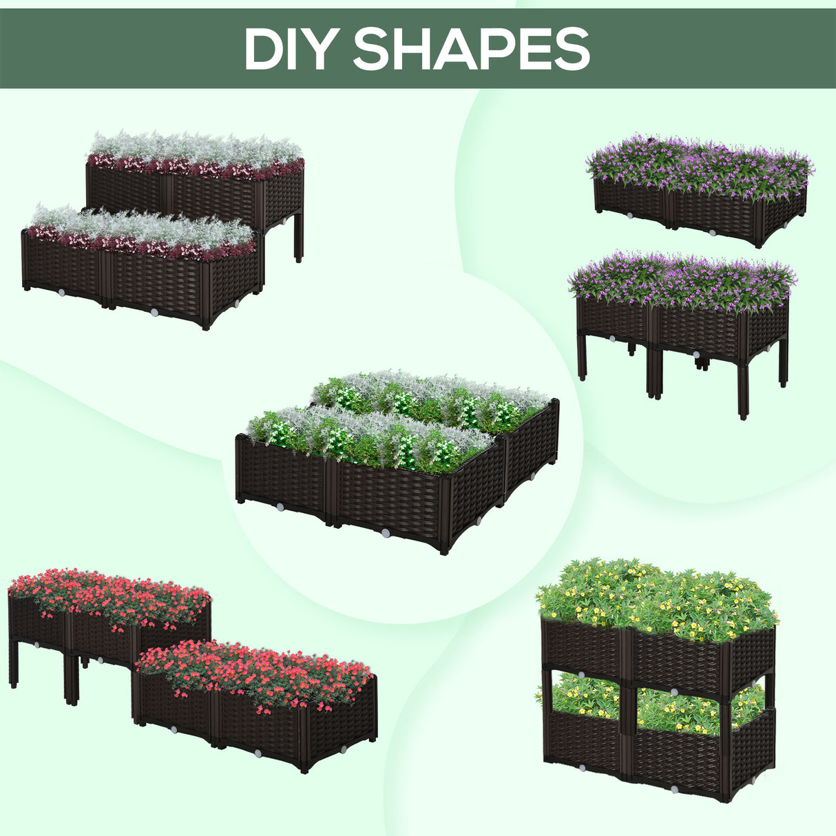 Outsunny 4 Piece Raised Garden Bed with Legs
