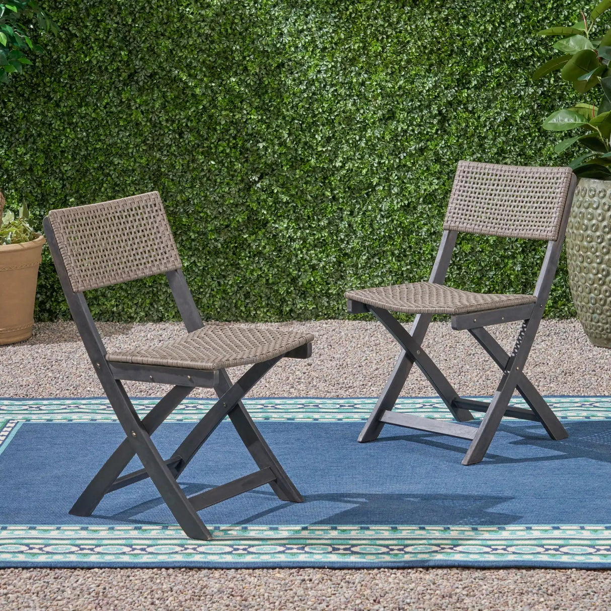 Bistro Foldable Chair With Wicker Backrest - Best Buy Furniture