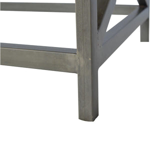 Cross Metal Coffee Table - Pewter