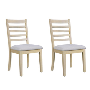 Upholstered Armless Chairs With High Ladder Back