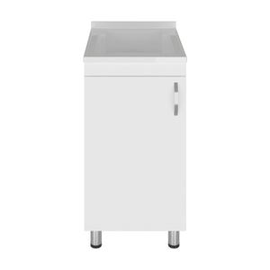 Slee Compact Utility Sink Cabinet with Storage and Metal Legs for Laundry Room