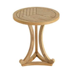 Natural Finish Round Wood Accent Table