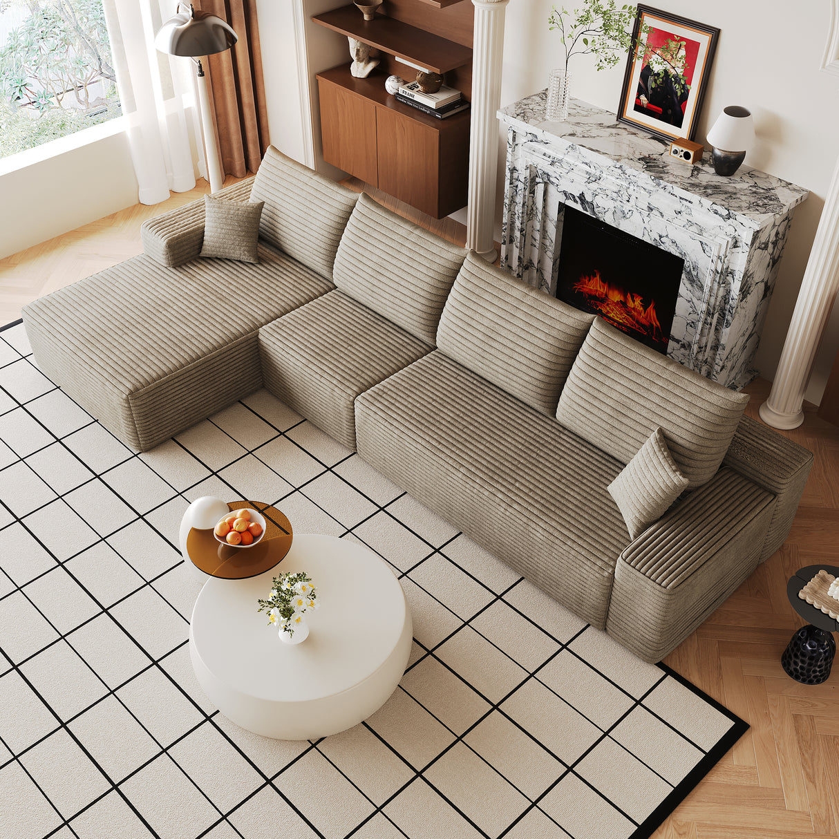 135" Cloud Sectional Couch with L-Shape Chaise