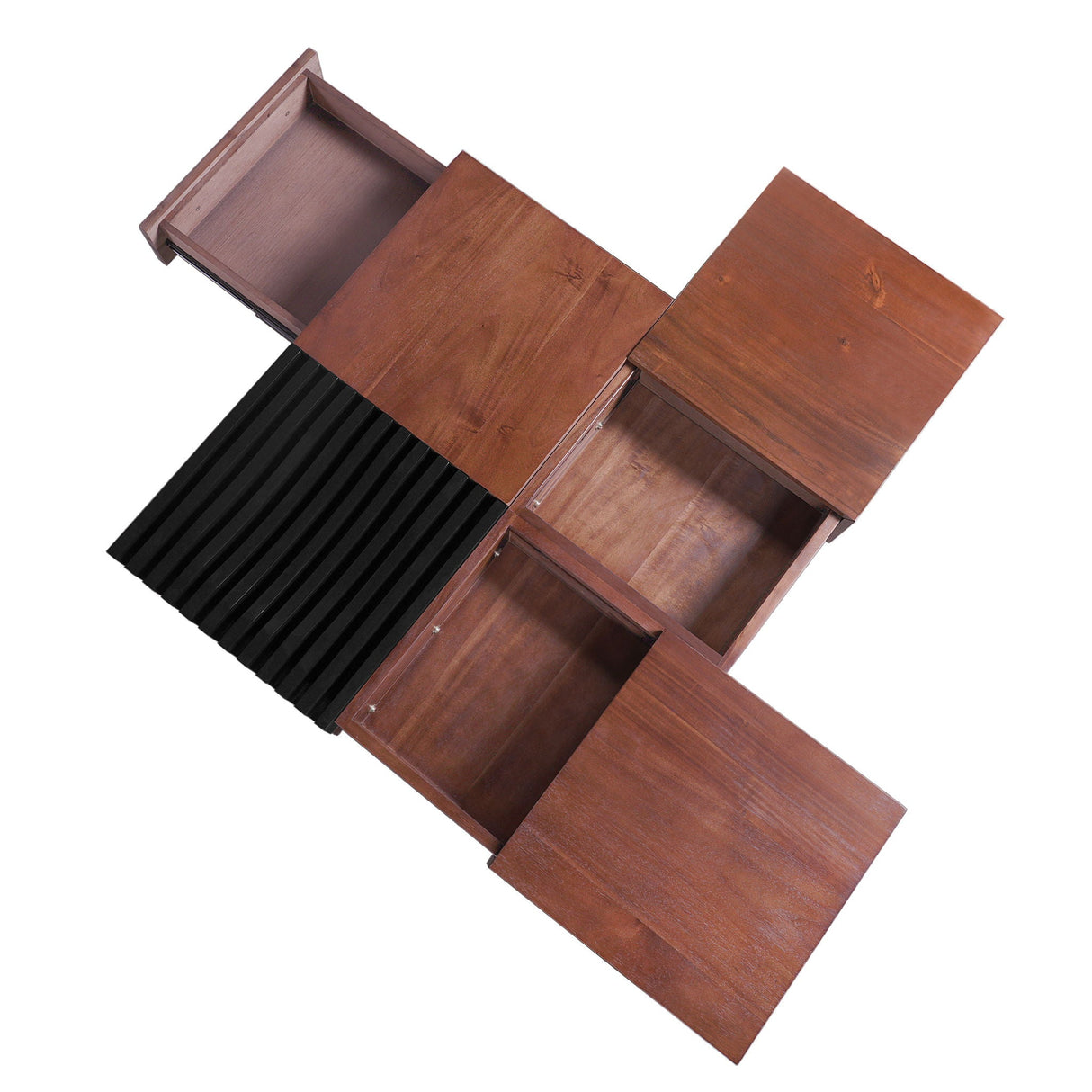Italian Retro Inspired Acacia Wood Storage Coffee Table - Brown / Black - Best Buy Furniture
