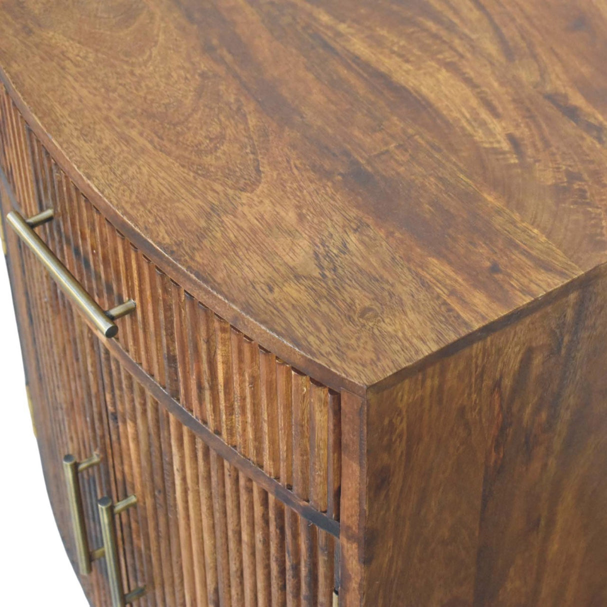 Solid Wood Milan Fluted Bedside Cabinet