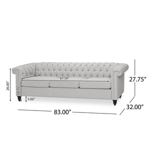 Chesterfield Style 3 Seater Sofa With Deep Button Tufting - Best Buy Furniture
