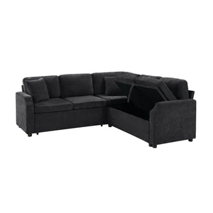 Modern L Shaped Sectional Sofa Bed With Hidden Storage Upholstery