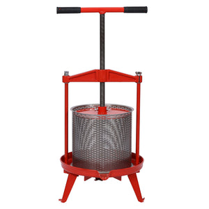 Fruit And Wine Press With T-Shaped Hand Shank, 3.69 Gallon / 14L - Red