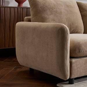 130 in. Oversize 5-Piece Modular Velvet Sectional Sofa with Ottoman