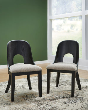 Rowanbeck - Dining Upholstered Side Chair (Set of 2) - Gray / Black - Best Buy Furniture