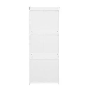 Wardrobe With 3 Drawers High Wardrobe Armoire With Rattan For Living Room Organizer - White