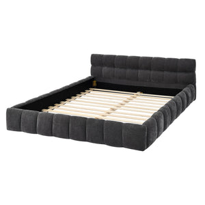 Modern Platform Bed Frame With Thick Fabric