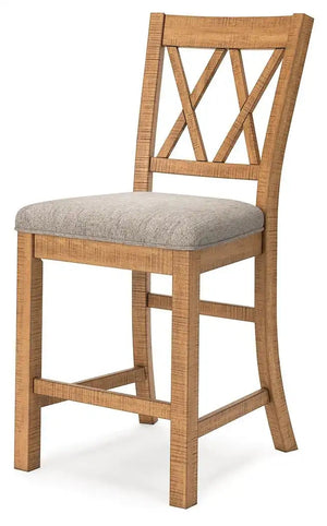 Havonplane - Upholstered Barstool (Set of 2) - Brown - Best Buy Furniture