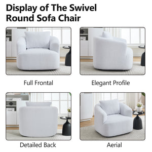 360° Swivel Round Upholstered Comfy Chair