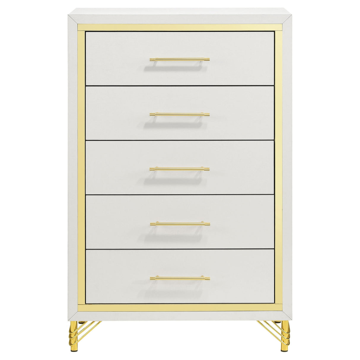 Chesney - 5 Drawer Chest With Trim - White