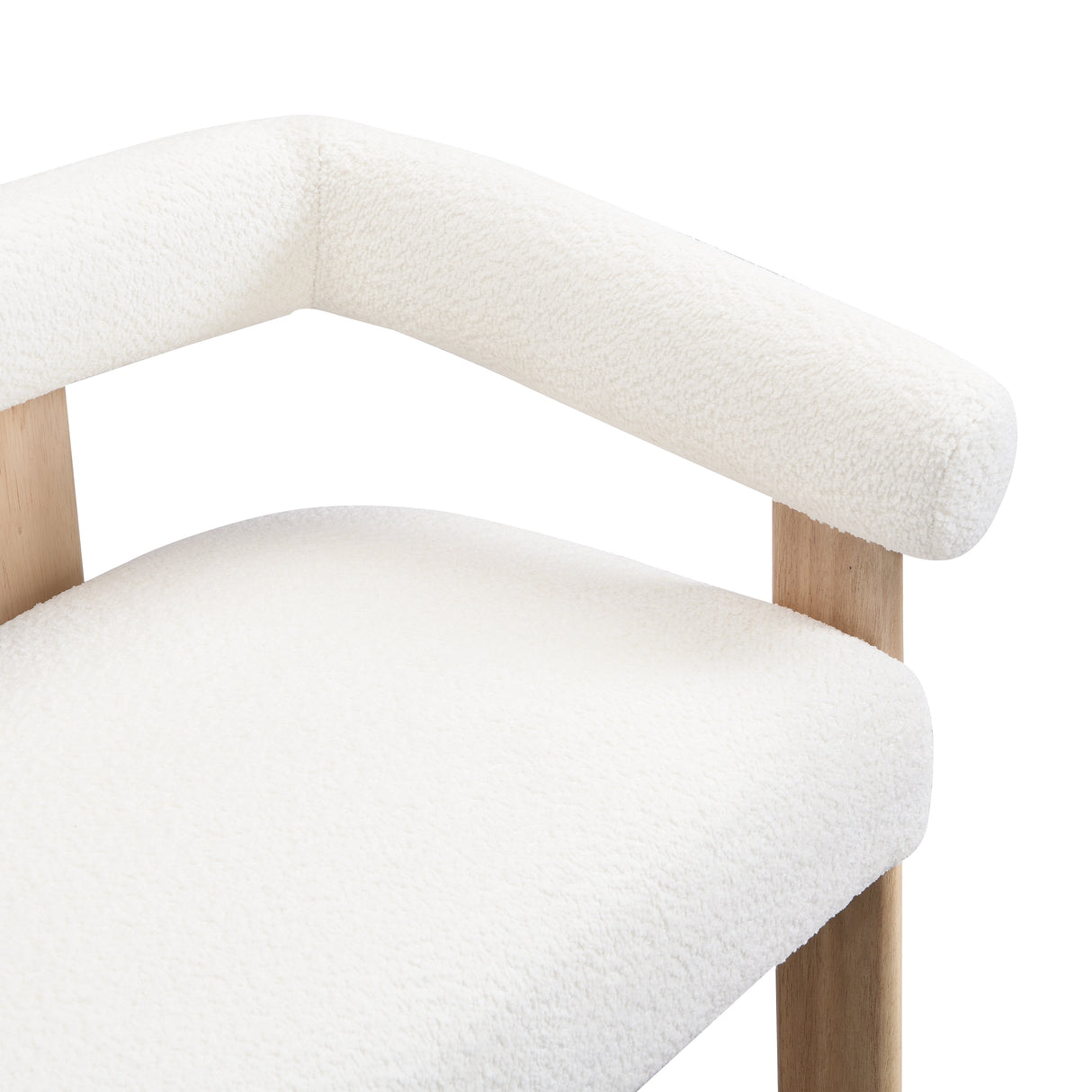 Round Armrest Loveseat (Beige + Natural)