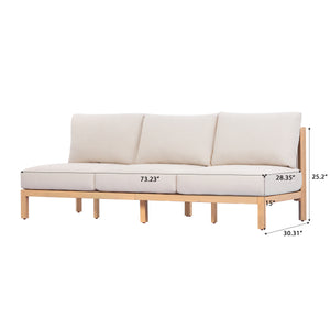 5 Piece Acacia Wood Outdoor Sofa Set with Rope-Woven Chairs